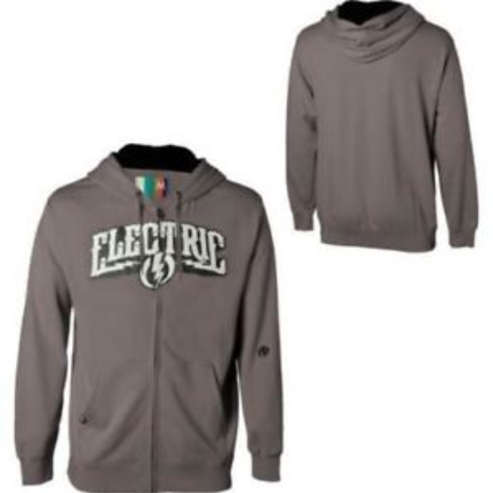 NEW Electric Mens Charcoal Hoodie Jacket Front Zip